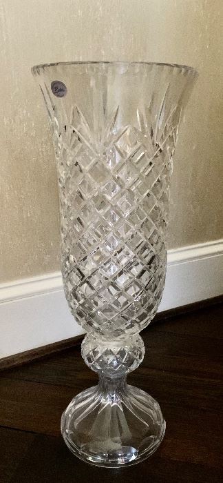 $250 Tall Waterford Crystal Hurricane. 21.25"H x 8"D