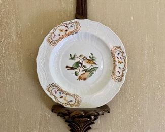 $35 Pair Chelsea House Bird plates (Plate stand not for sale.) Plate 10.25"D. 