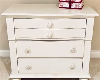 $125 each Paint Me! Stanley white painted nightstands (two available).  As is. 32.25"H x 18.75"D x 36"W