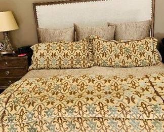 Custom king duvet and king pillow shams (Headboard and euro shams not for sale)