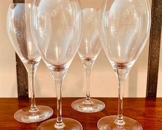$120 Set of 4 Cristofle wine glasses. Marked.