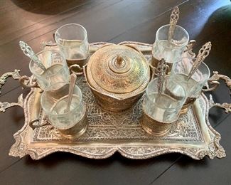 $65 Turkish coffee set - silver plate