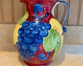 $35 Painted ceramic pitcher made in Portugal; 13"H