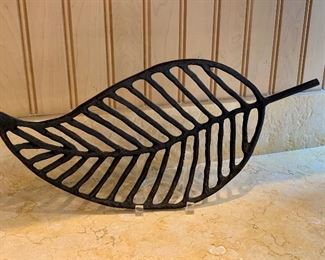 $20; Decorative metal leaf shaped trivet.  Approx 13" long