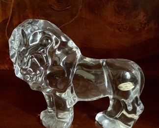 $40 ; Val St. Lambert crystal lion;  5.5"H (personalized)