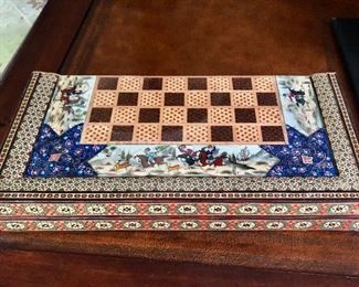 $195 Backgammon and chess board (Open 15.75" square)