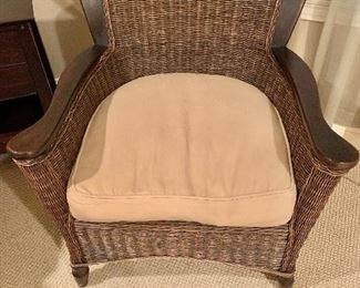 $80 Wicker chair 34.5"H x 28"D x 30.5"W