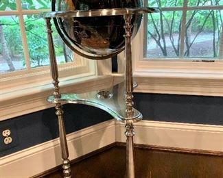 $695 Globe with stand; Countries are depicted in stone (turquoise, agate, etc). 38"H x 19"D