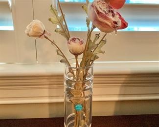 $40 Tiffany crystal bud vase 8"H