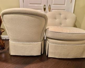 Detail: Hickory White armless swivel chairs; 33"H x 37"D x 31"W
