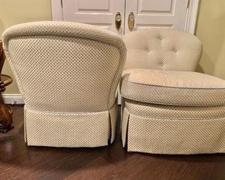 Detail:  Hickory White armless swivel chairs; 33"H x 37"D x 31"W