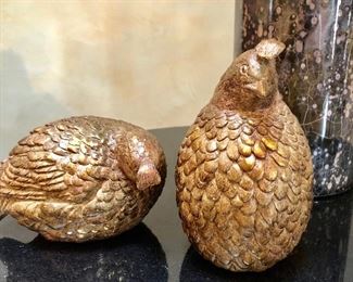 $20 Decorative quails 6.5"H, 3.5"H