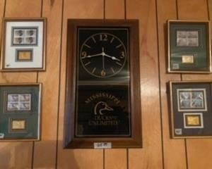 Ducks unlimited wall clocks. Ducks unlimited framed stamps.