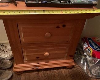 $90- two drawer pine nightstand 