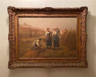 Framed Victorian Oil on Canvas painting by French painter, Pierre Testu