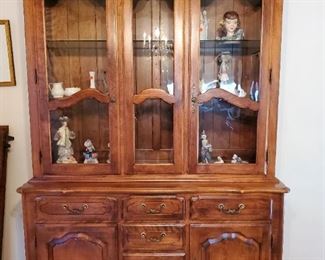 Ethan Allen China Cabinet with glass shelves, lighted, silverware drawer plus 3 more drawers and 2 lower doors with shelves. $325 OBO