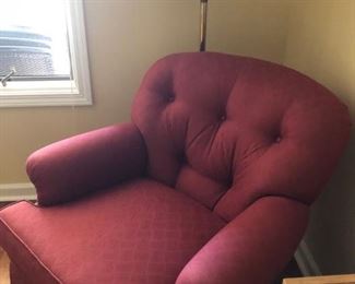 Sherrill chair and floor lamp.