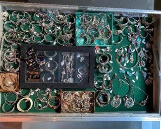 Enormous Single Owner Jewelry Collection- Gold, Sterling Silver and Costume.