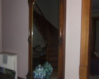 Hall Tree with large mirror and marble top base