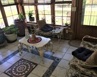 Raw Iron Patio Furniture (Marble Top)