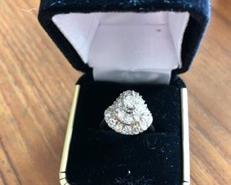 14KT White Gold 2 Carat Ballerina Ring