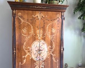 Large hand-painted armoire 4'4" wide x 6'9" tall x 2'3" deep, Italian made by Turazza