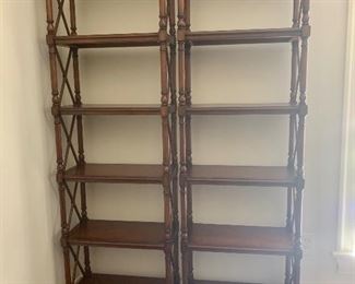 the other Drexel Heritage bookshelves. Each section is 76" tall x 22" wide x 11" deep