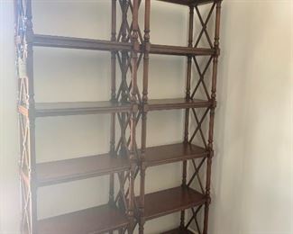 4 sections of Drexel Heritage book shelves (shown 2 of the 4) Each section is 76" tall x 22" wide x 11" deep