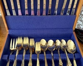 gold-tone flatware, service for 12