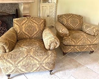 para matching upholstered armchair’s by Hancock & Moore