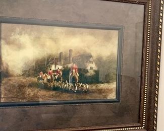 Hunt scene framed print