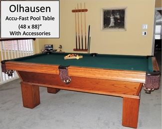 Olhausen Pool Table with Accessories / Accu-Fast Italian Slate - 48 x 88"