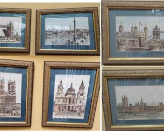 Framed travel watercolors