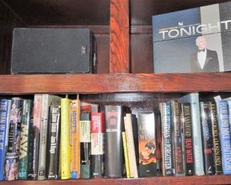Books and DVDs.  Bookshelf speakers