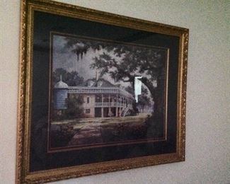One of the many framed and matted prints