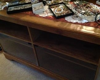 Entertainment center with two glass doors