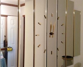 Mid century modern beveled edge glass clock