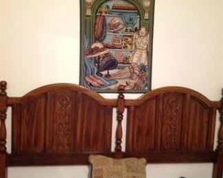 King size headboard with frame