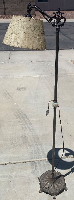 Antique Art Deco Bronze Base Floor Lamp $125