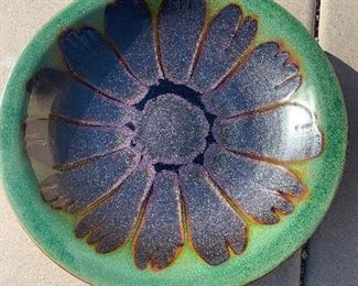 Large ceramic glazed artist made bowl $40