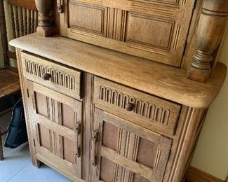 Diminutive size cabinet in oak, very impressive storage piece