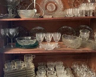 Lots of clear glassware