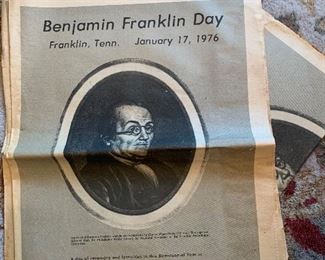 1976 Franklin birthday celebration newspapers