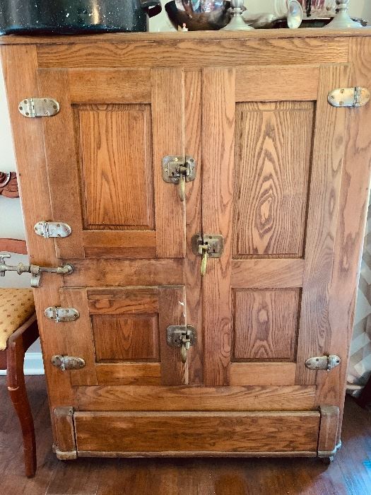 Oak ice chest -early refrigerator