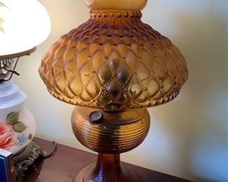 Amber kerosene/oil lamp