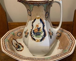 Antique bowl and pitcher -English