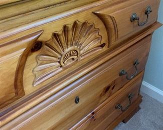 detail of oak dresser