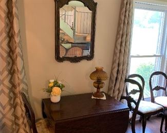 Antique dining table and 4 chairs