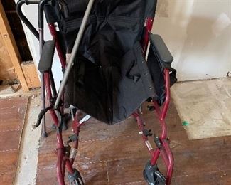 Collapsible wheel chair and canes 