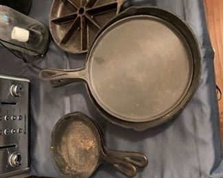 Cast iron pans, #8 skillet 